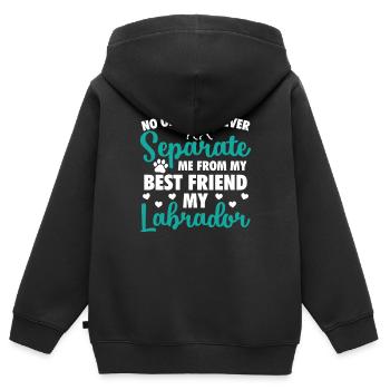 Labrador - Sweat Premium à capuche zippé enfant bio - noir - Dos - AI Model Kid Male (0cm)