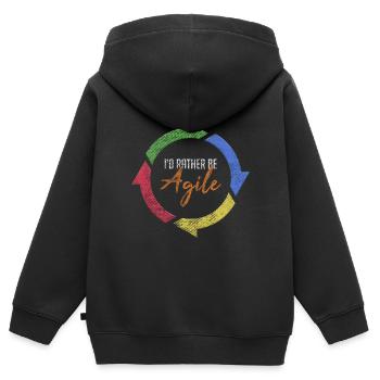Logiciel Agile Scrum Master Devops Coding - Sweat Premium à capuche zippé enfant bio - noir - Dos - AI Model Kid Male (0cm)