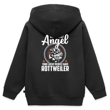 rottweiler - Sweat Premium à capuche zippé enfant bio - noir - Dos - AI Model Kid Male (0cm)