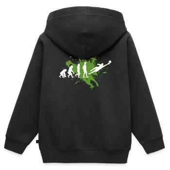 Gardien de but - Sweat Premium à capuche zippé enfant bio - noir - Dos - AI Model Kid Male (0cm)