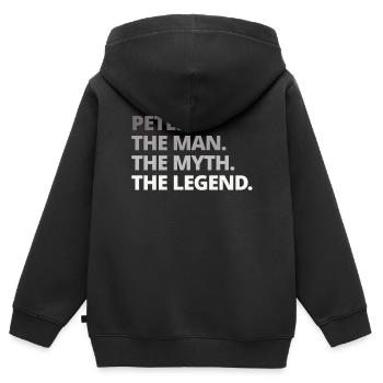Peter disant cadeau - Sweat Premium à capuche zippé enfant bio - noir - Dos - AI Model Kid Male (0cm)