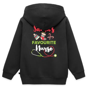 Weihnachten Krankenpflegerin Krankenschwester - Kinder Premium Organic Zip Hoodie - Schwarz - Hinten - AI Model Kid Male (0cm)