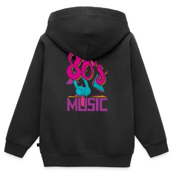 80er Jahre Musik - Kinder Premium Organic Zip Hoodie - Schwarz - Hinten - AI Model Kid Male (0cm)