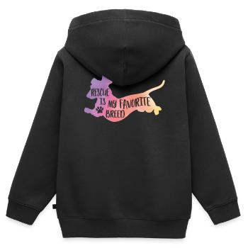 Rettung ist mein Favorit - Dackel - Kinder Premium Organic Zip Hoodie - Schwarz - Hinten - AI Model Kid Male (0cm)