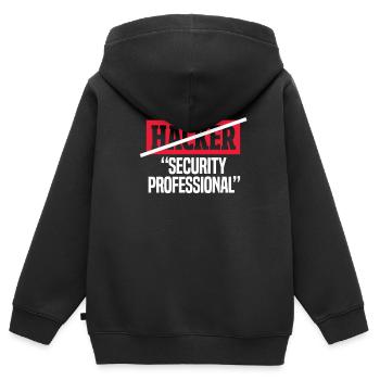 Hacker - Kinder Premium Organic Zip Hoodie - Schwarz - Hinten - AI Model Kid Male (0cm)