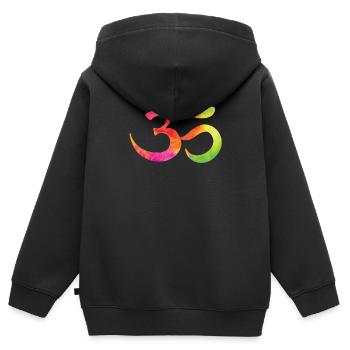 bouddhisme - Sweat Premium à capuche zippé enfant bio - noir - Dos - AI Model Kid Male (0cm)