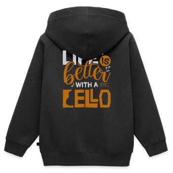 Cello - Kinder Premium Organic Zip Hoodie - Schwarz - Hinten - AI Model Kid Male (0cm)