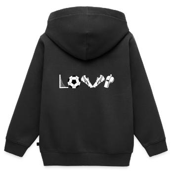 Fussballspieler - Kinder Premium Organic Zip Hoodie - Schwarz - Hinten - AI Model Kid Male (0cm)