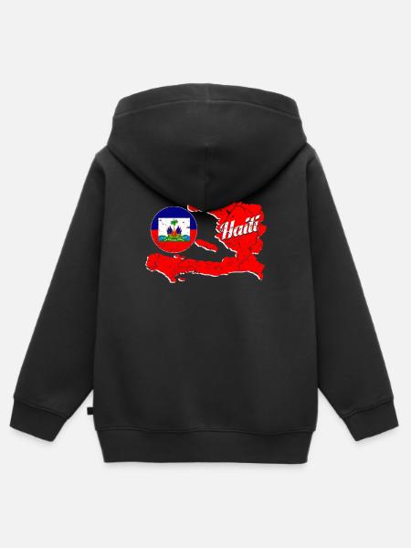 Haiti - Kinder Premium Organic Zip Hoodie - Schwarz