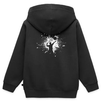 Tennis - Kinder Premium Organic Zip Hoodie - Schwarz - Hinten - AI Model Kid Male (0cm)