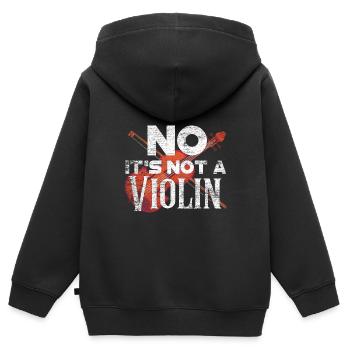 violoncelle - Sweat Premium à capuche zippé enfant bio - noir - Dos - AI Model Kid Male (0cm)