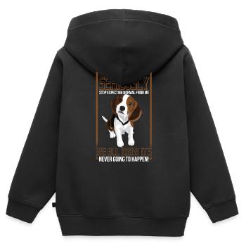 Beagle - Kinder Premium Organic Zip Hoodie - Schwarz - Hinten - AI Model Kid Male (0cm)