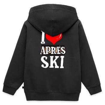 Apres Ski - Kinder Premium Organic Zip Hoodie - Schwarz - Hinten - AI Model Kid Male (0cm)