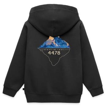 Zermatt Matterhorn Gipfel 4478 m Low Poly Berg - Kinder Premium Organic Zip Hoodie - Schwarz - Hinten - AI Model Kid Male (0cm)