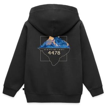 Zermatt Matterhorn Sommet 4478 m 4000er Berg - Sweat Premium à capuche zippé enfant bio - noir - Dos - AI Model Kid Male (0cm)