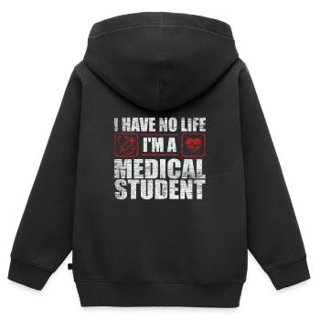 Medizin Student - Kinder Premium Organic Zip Hoodie - Schwarz - Hinten - AI Model Kid Male (0cm)