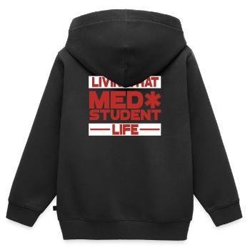 Medizin Student - Kinder Premium Organic Zip Hoodie - Schwarz - Hinten - AI Model Kid Male (0cm)