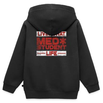 Medizin Student - Kinder Premium Organic Zip Hoodie - Schwarz - Hinten - AI Model Kid Male (0cm)