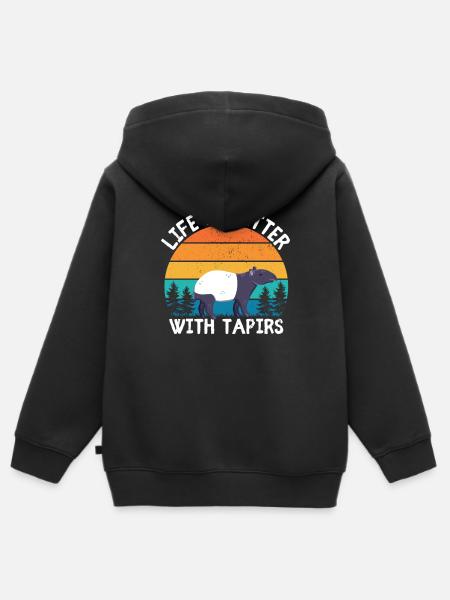 Tapir - Kinder Premium Organic Zip Hoodie - Schwarz