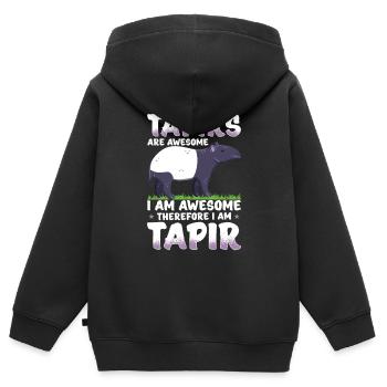 tapir - Sweat Premium à capuche zippé enfant bio - noir - Dos - AI Model Kid Male (0cm)