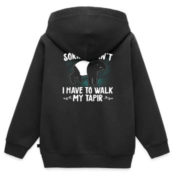 tapir - Sweat Premium à capuche zippé enfant bio - noir - Dos - AI Model Kid Male (0cm)