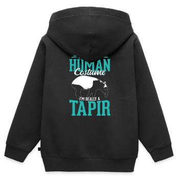tapir - Sweat Premium à capuche zippé enfant bio - noir - Dos - AI Model Kid Male (0cm)