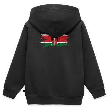 Kenya - Kids Premium Organic Zip-up Hoodie - black - Back - AI Model Kid Male (0cm)
