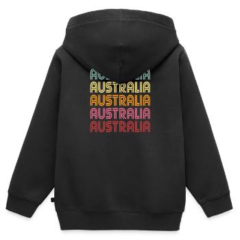 Australien - Kinder Premium Organic Zip Hoodie - Schwarz - Hinten - AI Model Kid Male (0cm)