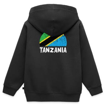 Tansania - Kinder Premium Organic Zip Hoodie - Schwarz - Hinten - AI Model Kid Male (0cm)