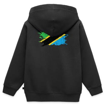 Tansania - Kinder Premium Organic Zip Hoodie - Schwarz - Hinten - AI Model Kid Male (0cm)