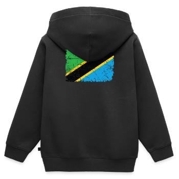 Tansania - Kinder Premium Organic Zip Hoodie - Schwarz - Hinten - AI Model Kid Male (0cm)