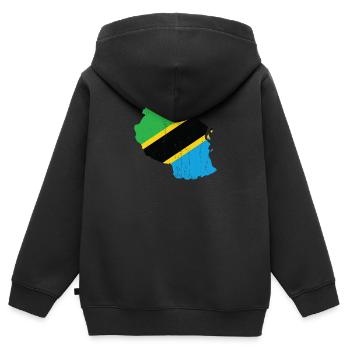 Tansania - Kinder Premium Organic Zip Hoodie - Schwarz - Hinten - AI Model Kid Male (0cm)