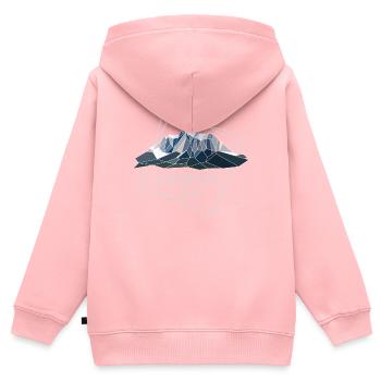 Zugspitze Allemagne La plus haute montagne 2692 Low Poly - Sweat Premium à capuche zippé enfant bio - rose - Dos - AI Model Kid Female (0cm)