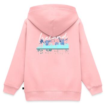 Irland - Kinder Premium Organic Zip Hoodie - Rosa - Hinten - AI Model Kid Female (0cm)