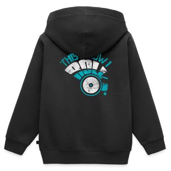 Rollstuhl Behinderung Rolli - Kinder Premium Organic Zip Hoodie - Schwarz - Hinten - AI Model Kid Male (0cm)