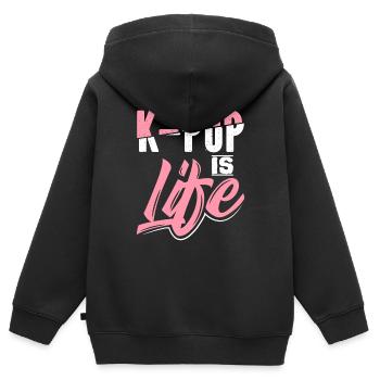 K-Pop - Sweat Premium à capuche zippé enfant bio - noir - Dos - AI Model Kid Male (0cm)