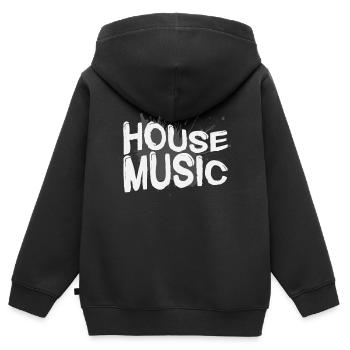 House Musik - Kinder Premium Organic Zip Hoodie - Schwarz - Hinten - AI Model Kid Male (0cm)