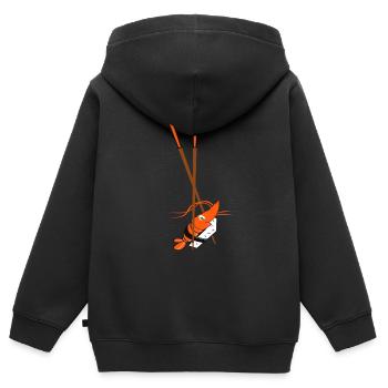 Sushi - Sweat Premium à capuche zippé enfant bio - noir - Dos - AI Model Kid Male (0cm)