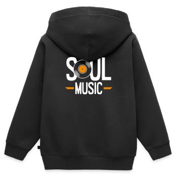 Soul music - Kids Premium Organic Zip-up Hoodie - black - Back - AI Model Kid Male (0cm)