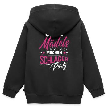 Filles Schlager - Sweat Premium à capuche zippé enfant bio - noir - Dos - AI Model Kid Male (0cm)