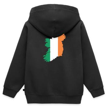 Irlande - Sweat Premium à capuche zippé enfant bio - noir - Dos - AI Model Kid Male (0cm)