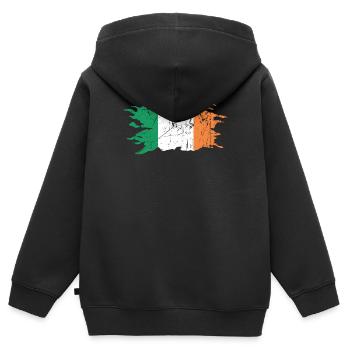 Irland - Kinder Premium Organic Zip Hoodie - Schwarz - Hinten - AI Model Kid Male (0cm)