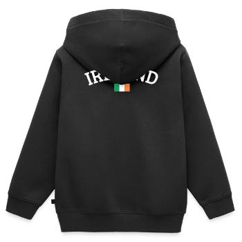 Irlande - Sweat Premium à capuche zippé enfant bio - noir - Dos - AI Model Kid Male (0cm)