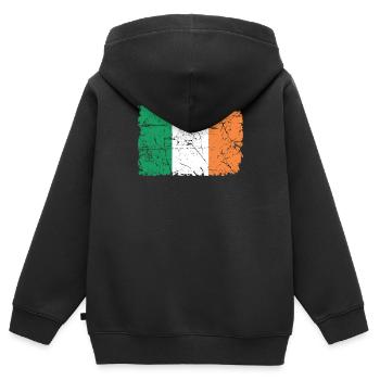 Irlande - Sweat Premium à capuche zippé enfant bio - noir - Dos - AI Model Kid Male (0cm)