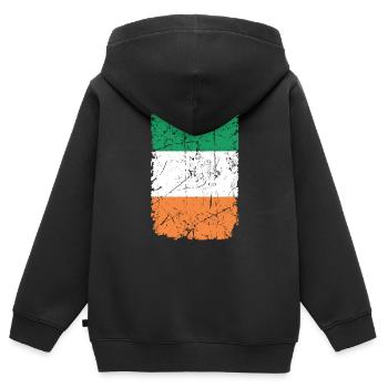 Irlande - Sweat Premium à capuche zippé enfant bio - noir - Dos - AI Model Kid Male (0cm)