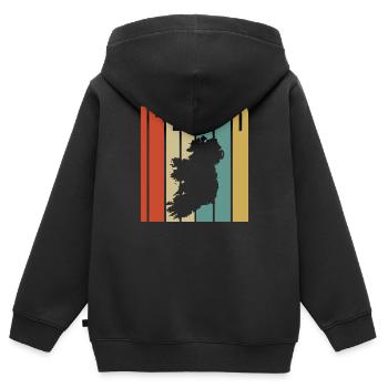 Irlande - Sweat Premium à capuche zippé enfant bio - noir - Dos - AI Model Kid Male (0cm)