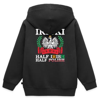 Irlande - Sweat Premium à capuche zippé enfant bio - noir - Dos - AI Model Kid Male (0cm)