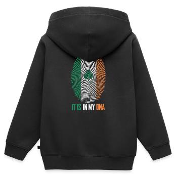 Irlande - Sweat Premium à capuche zippé enfant bio - noir - Dos - AI Model Kid Male (0cm)