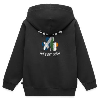 Écosse - Sweat Premium à capuche zippé enfant bio - noir - Dos - AI Model Kid Male (0cm)