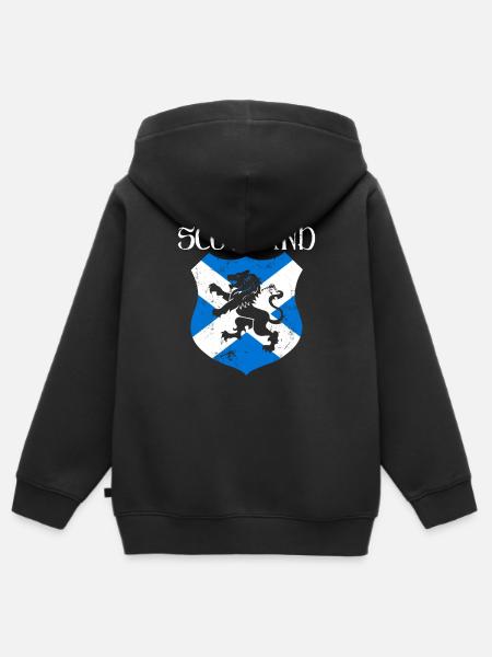 Scotland - Kids Premium Organic Zip-up Hoodie - black